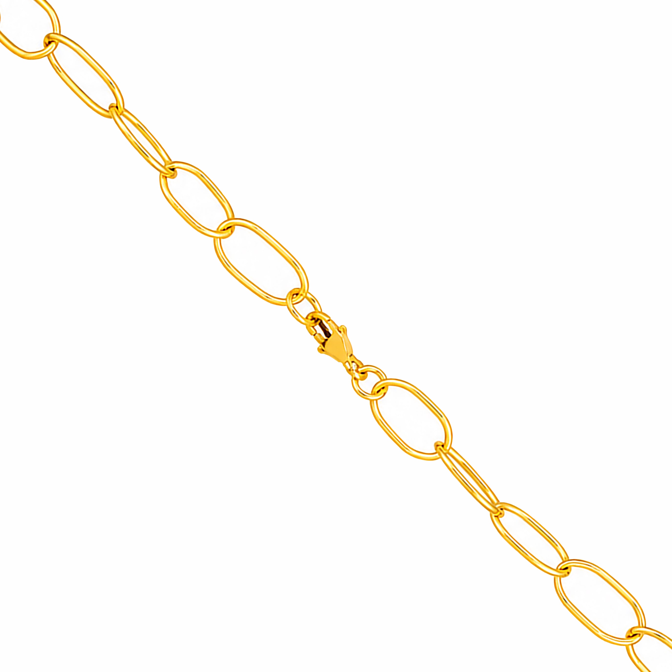 Classic Oval Paperclip 18K Gold Plated Chain Necklace