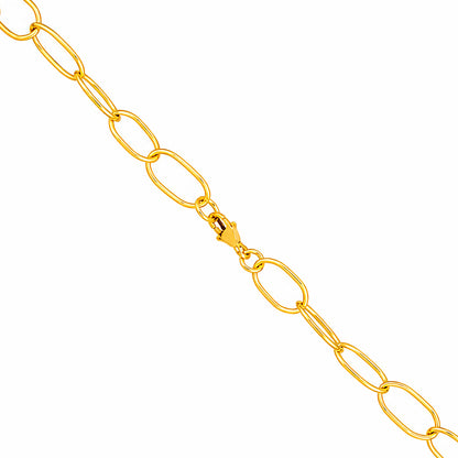 Classic Oval Paperclip 18K Gold Plated Chain Necklace