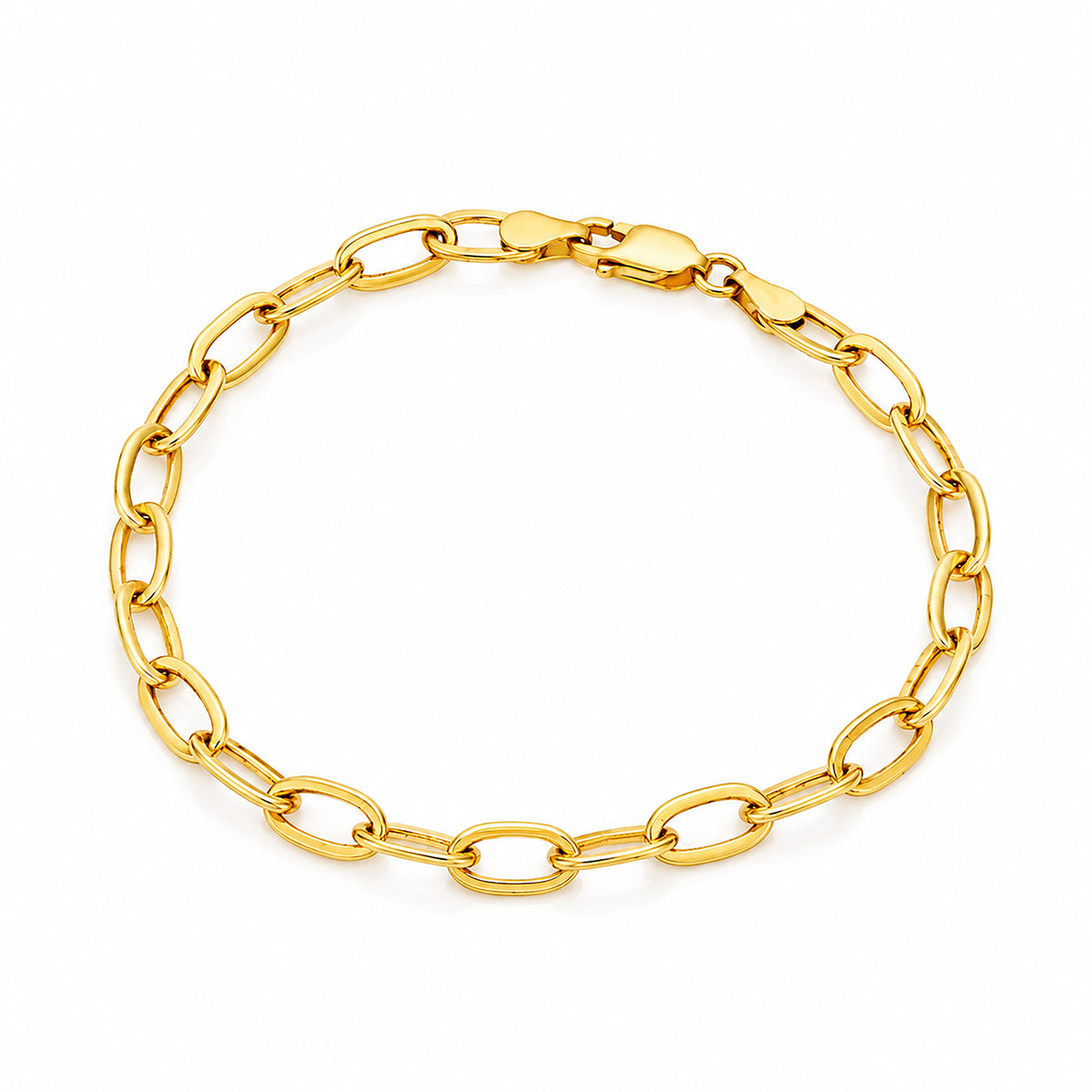 Classic Oval Statement Anchor Silver Bracelet