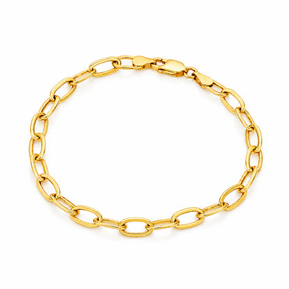 Classic Oval Statement Anchor Silver Bracelet