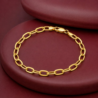 Classic Oval Statement Anchor Silver Bracelet