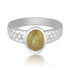 Classic Oval Yellow Sapphire Ring Vintage-Inspired  Bubble Band Ring for Men
