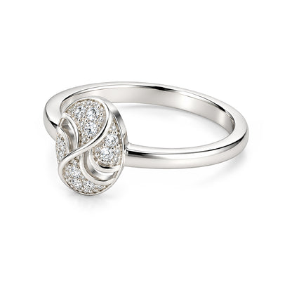 Classic Solitaire Bypass Sterling Silver Ring