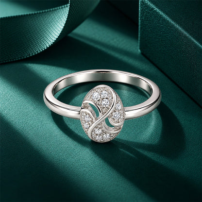 Classic Solitaire Bypass Sterling Silver Ring