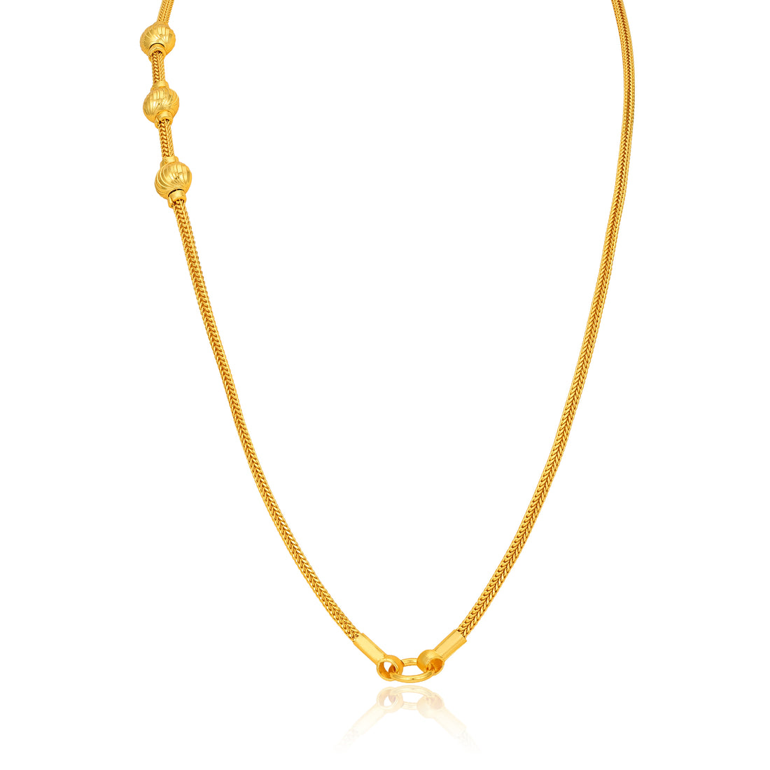 Classic Triple Ball Mugappu 925 Sterling Silver Thali Chain for Women