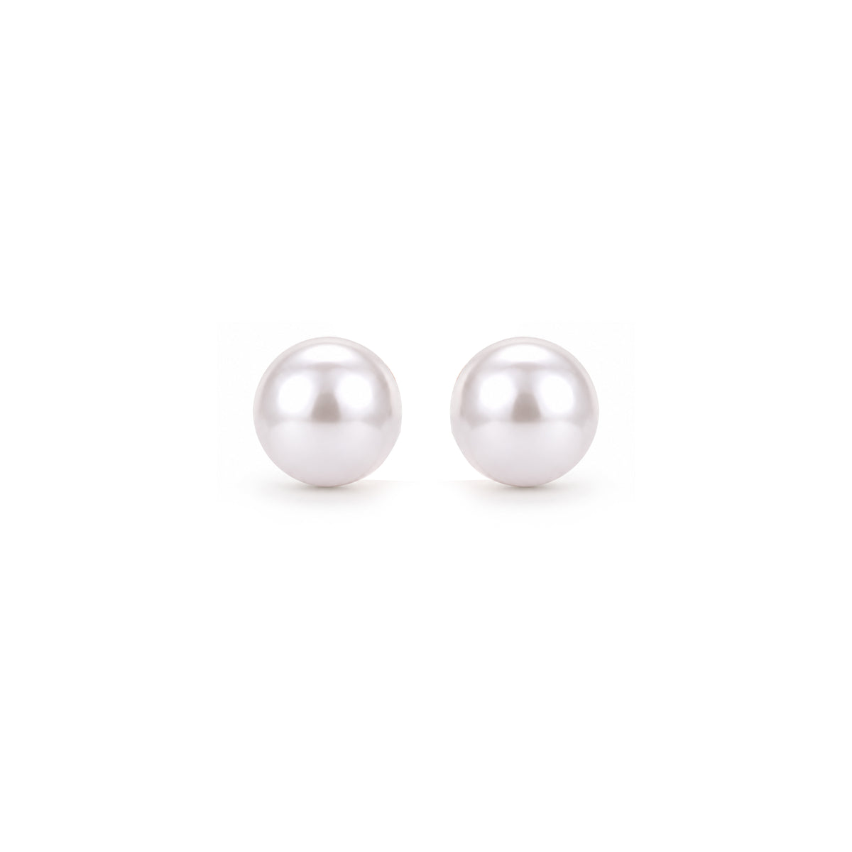Classic White Pearl Rose Gold Sterling Silver Studs