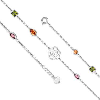 Classy Floral Bloom Artistic 925 Sterling Silver Bracelet for women
