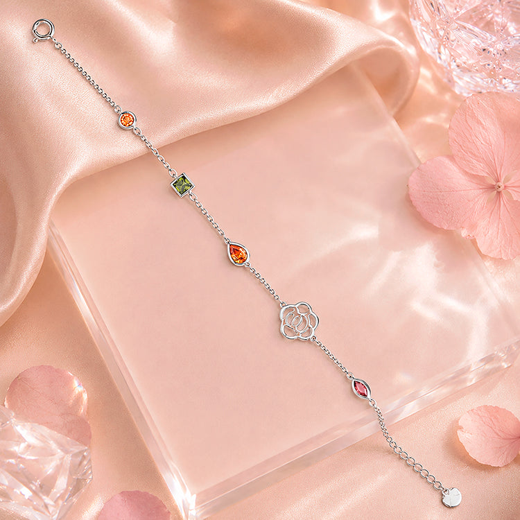 Classy Floral Bloom Artistic 925 Sterling Silver Bracelet for women