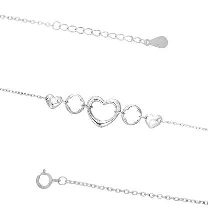 Clover Heart Fusion Rhodium Plated Bracelets