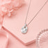 Clover Oval Crystal Silver ChainPendant