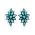 Cluster Blue Turquoise Sterling Silver Stud