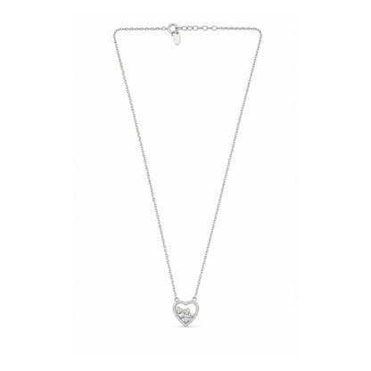 Cluster Floating Hearts Sterling Silver Chain Pendant