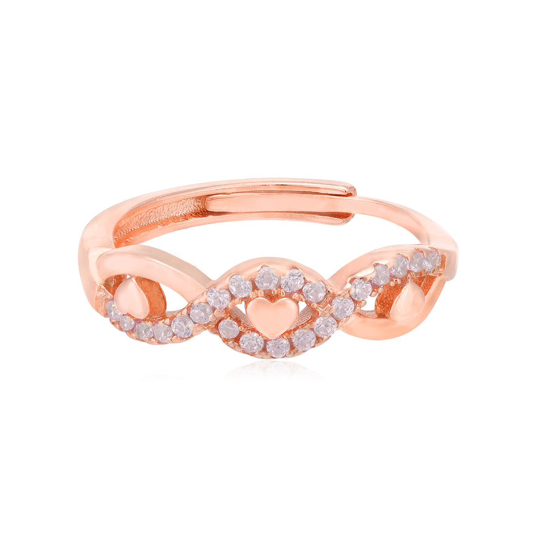 Clustered Rose Gold Plated Heart Motif Rings