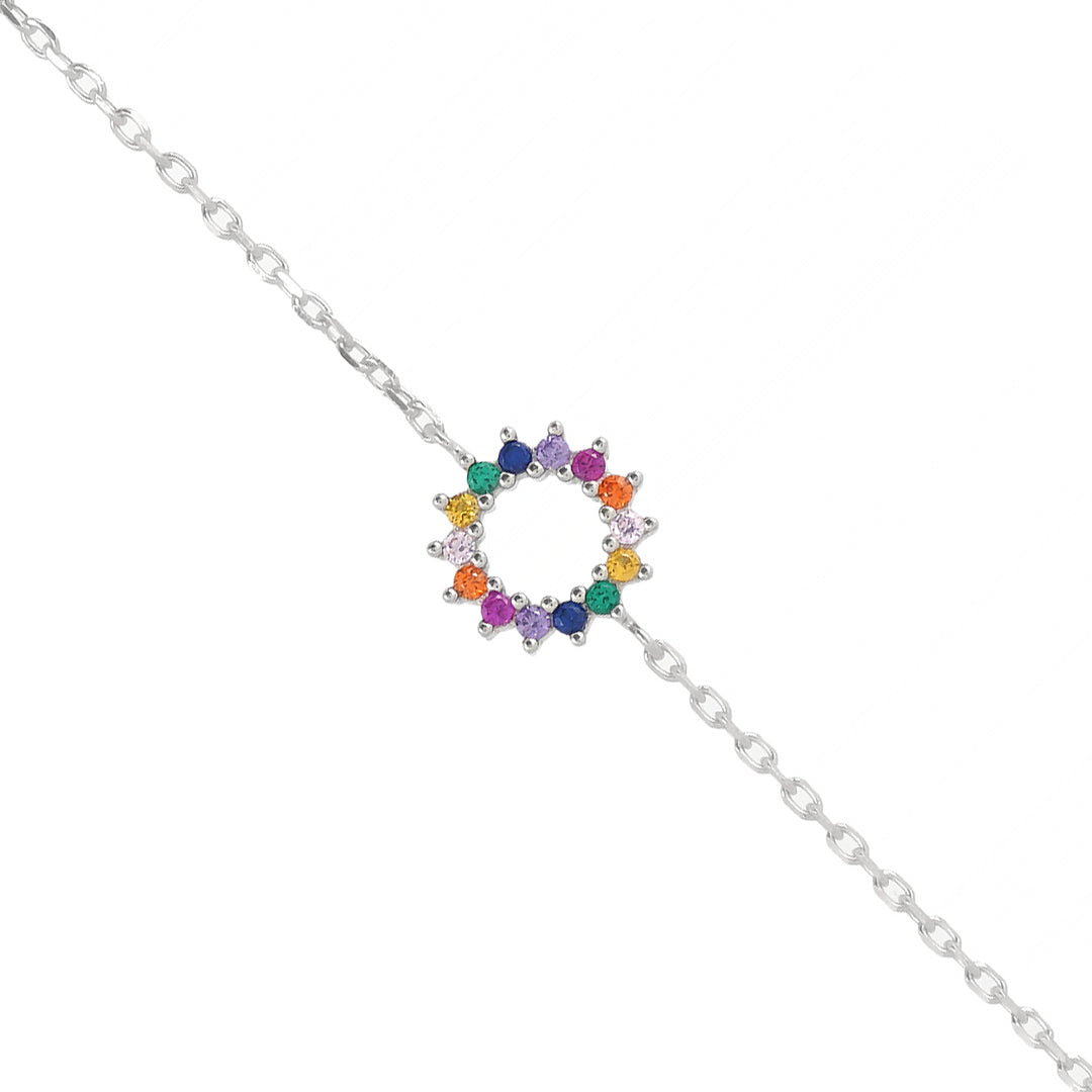 Colored Wheel Bracelet Silver Jewellery Online