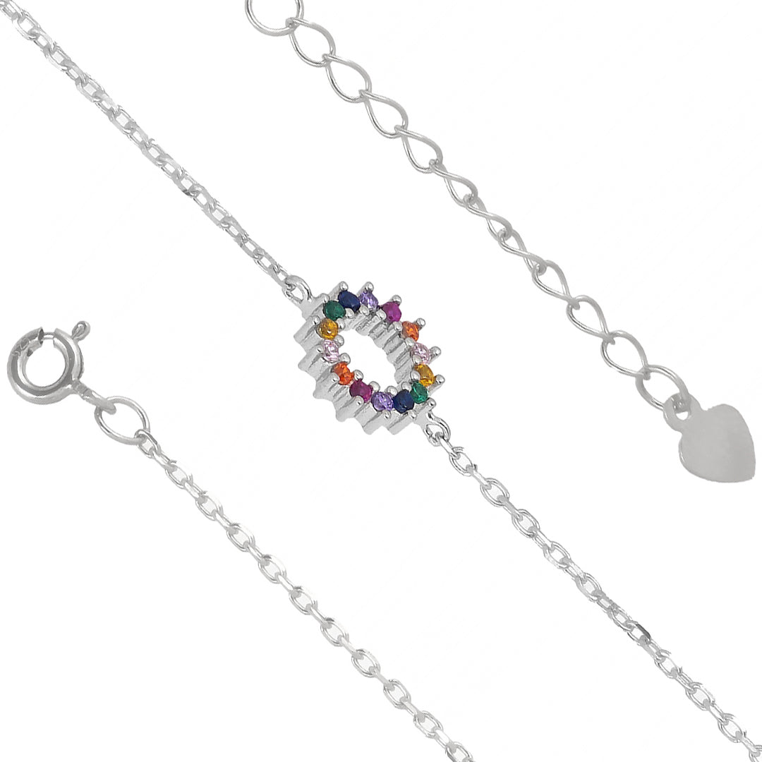 Colored Wheel Rhodium Bracelet Online