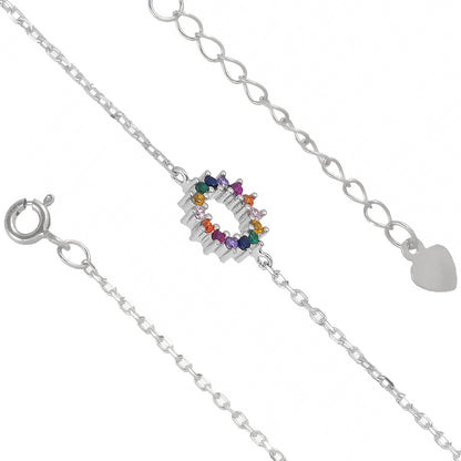 Colored Wheel Rhodium Bracelet Online