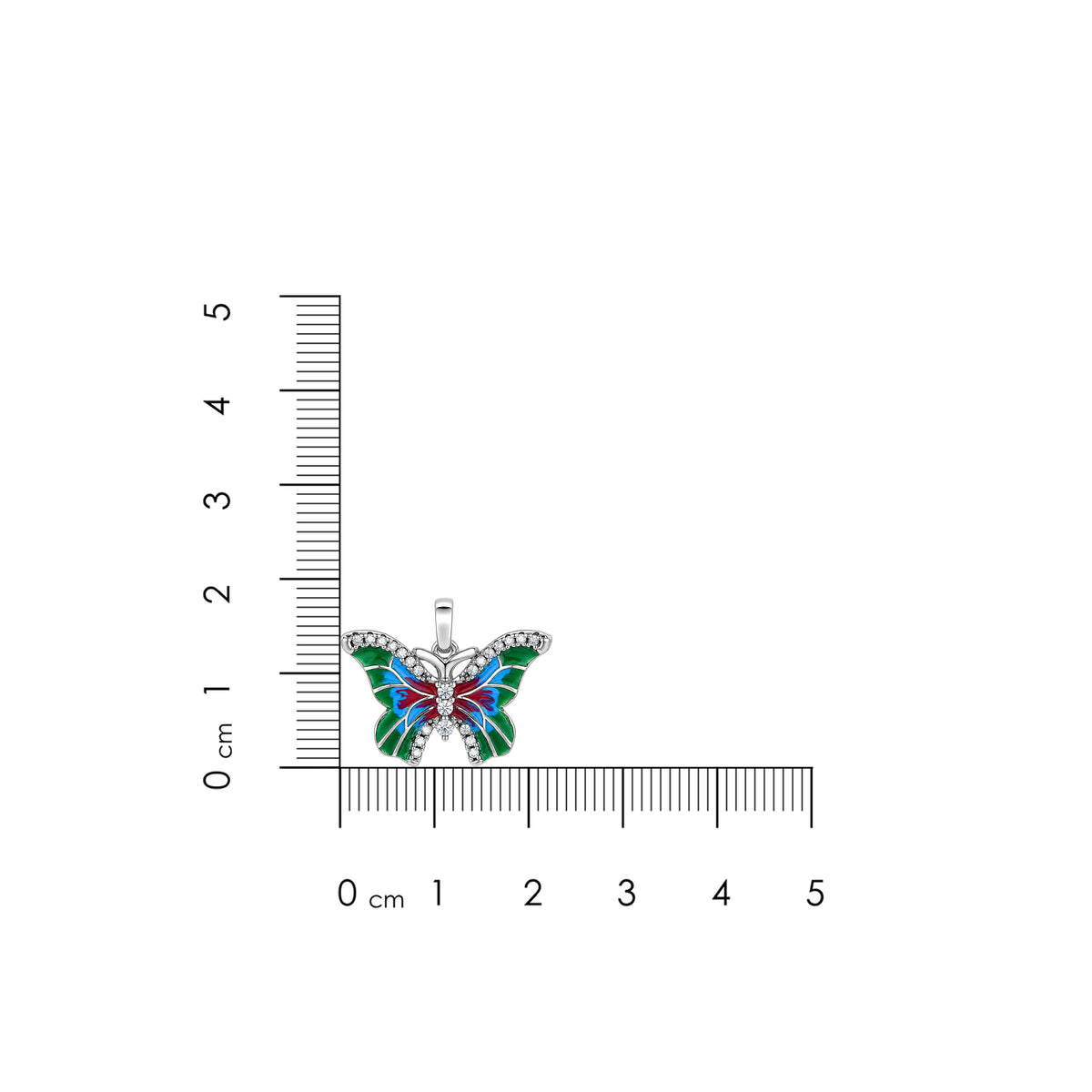 Colorful Enamel Butterfly Silver Pendant