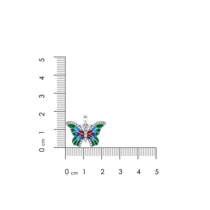 Colorful Enamel Butterfly Silver Pendant