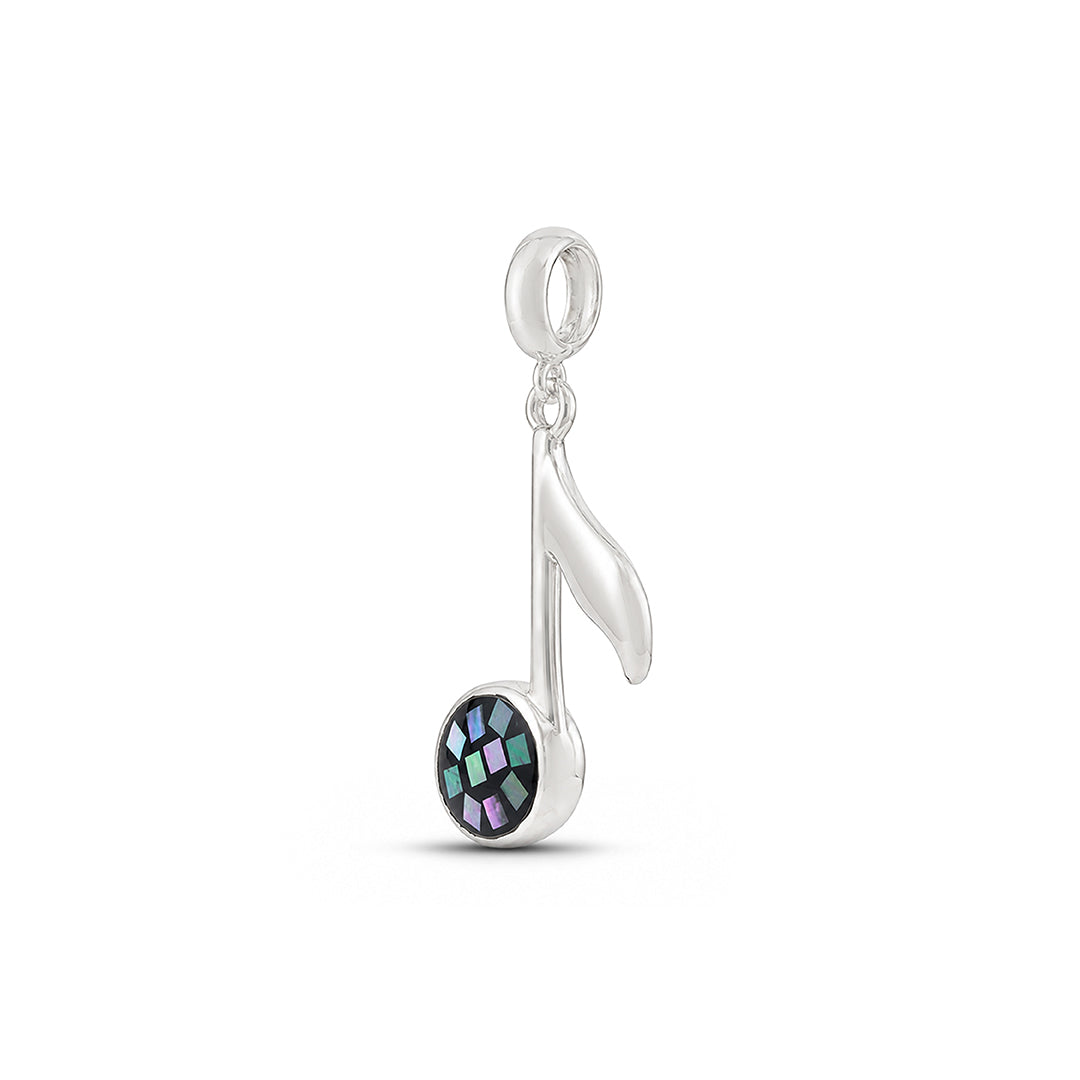 Colorful Musical Note Sterling Silver Pendant