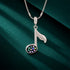 Colorful Musical Note Sterling Silver Pendant