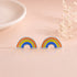 Colorful Rainbow Arc Delight 925 Sterling Silver Baby Stud 