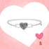 Connected Rhodium Plated 925 Mosaic Heart Kada