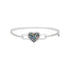 Connected Rhodium Plated 925 Mosaic Heart Kada