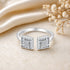 Contemporary Crystal Grid 925 Sterling Silver Open Ring