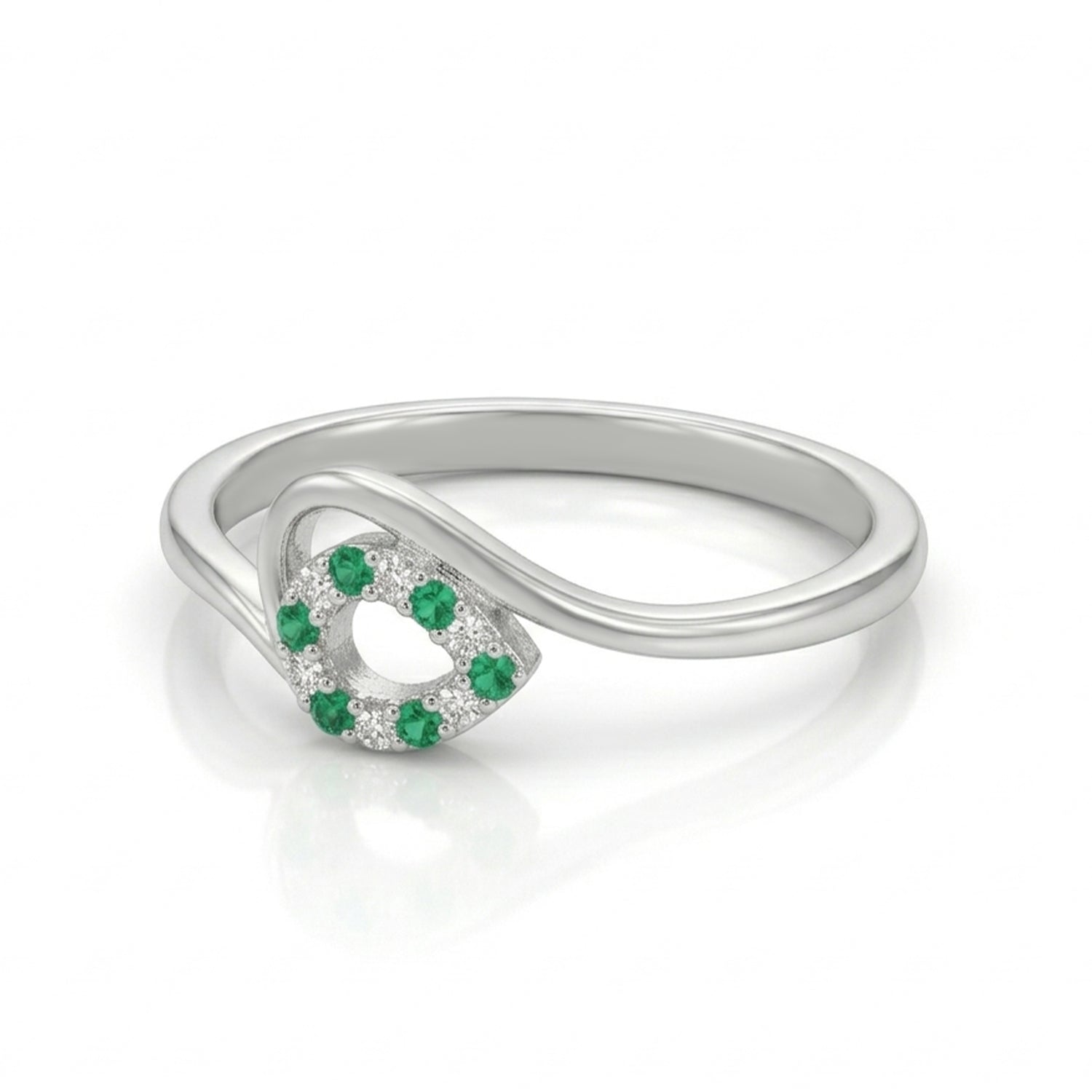 Contemporary Swirl 925 Sterling Silver Teardrop Ring for Women