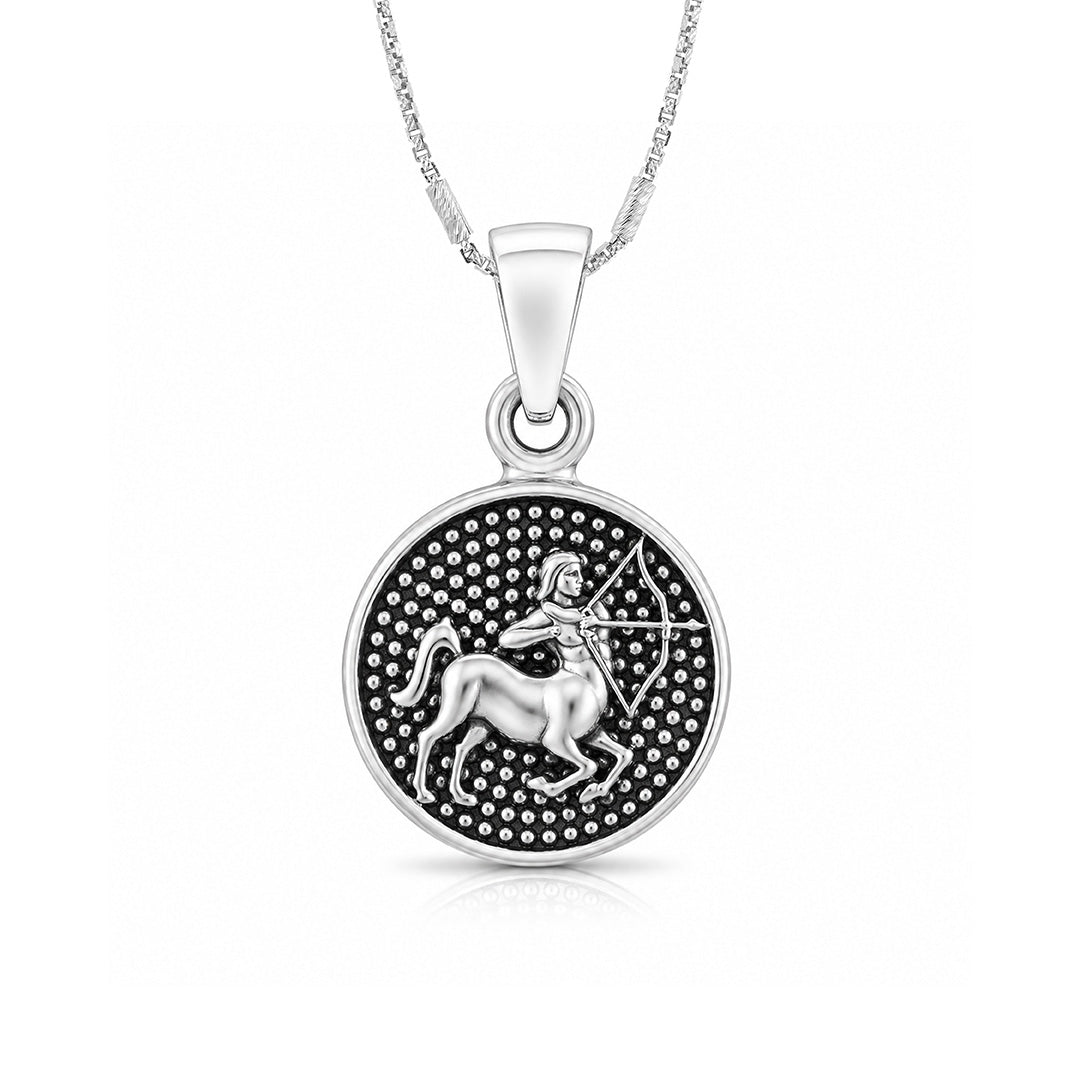 Cosmic Sagittarius Medallion 925 Sterling Silver Pendant  for women