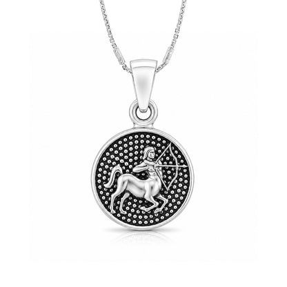 Cosmic Sagittarius Medallion 925 Sterling Silver Pendant  for women