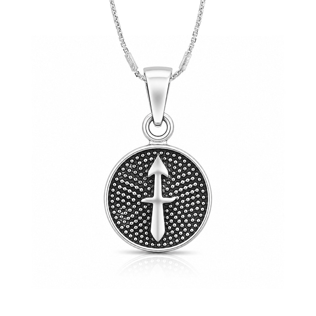 Cosmic Sagittarius Medallion 925 Sterling Silver Pendant  for women