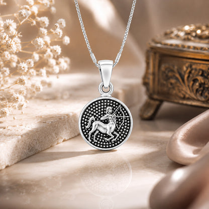 Cosmic Sagittarius Medallion 925 Sterling Silver Pendant  for women