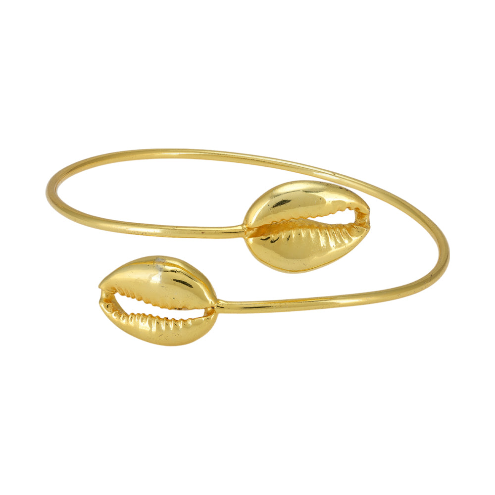 Cowrie Shell Edge 925 Gold Plated Cuff