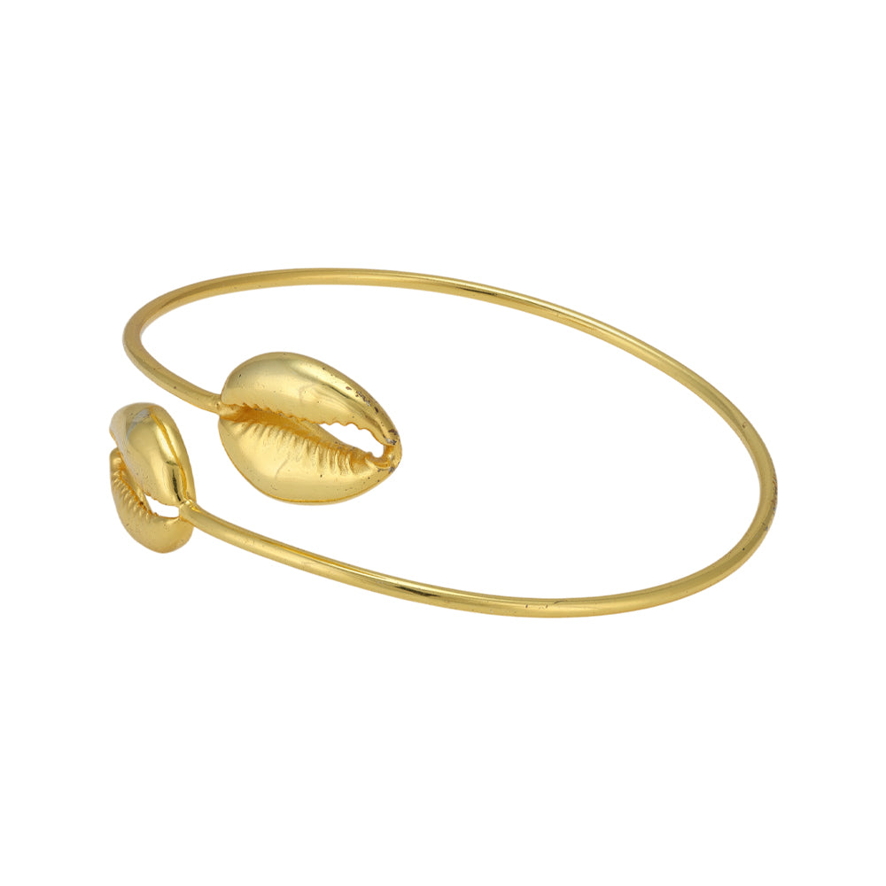 Cowrie Shell Edge 925 Gold Plated Cuff