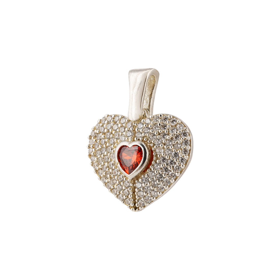 Crimson Heart 925 Sterling Silver Pendant for Women