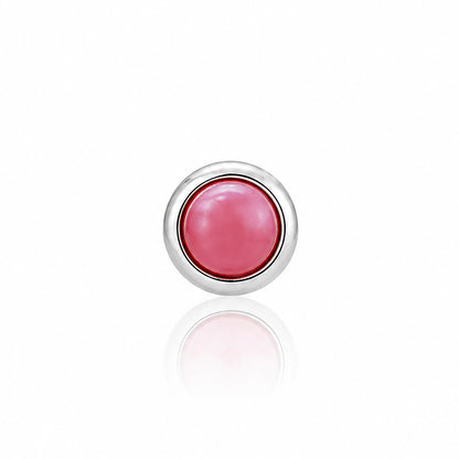 Crimson Blush Bezel Red Gemstone Silver Nose Pin