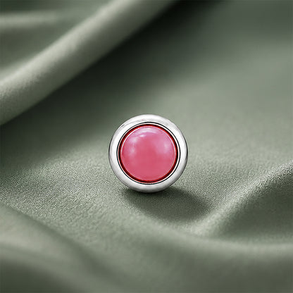 Crimson Blush Bezel Red Gemstone Silver Nose Pin