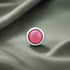 Crimson Blush Bezel Red Gemstone Silver Nose Pin