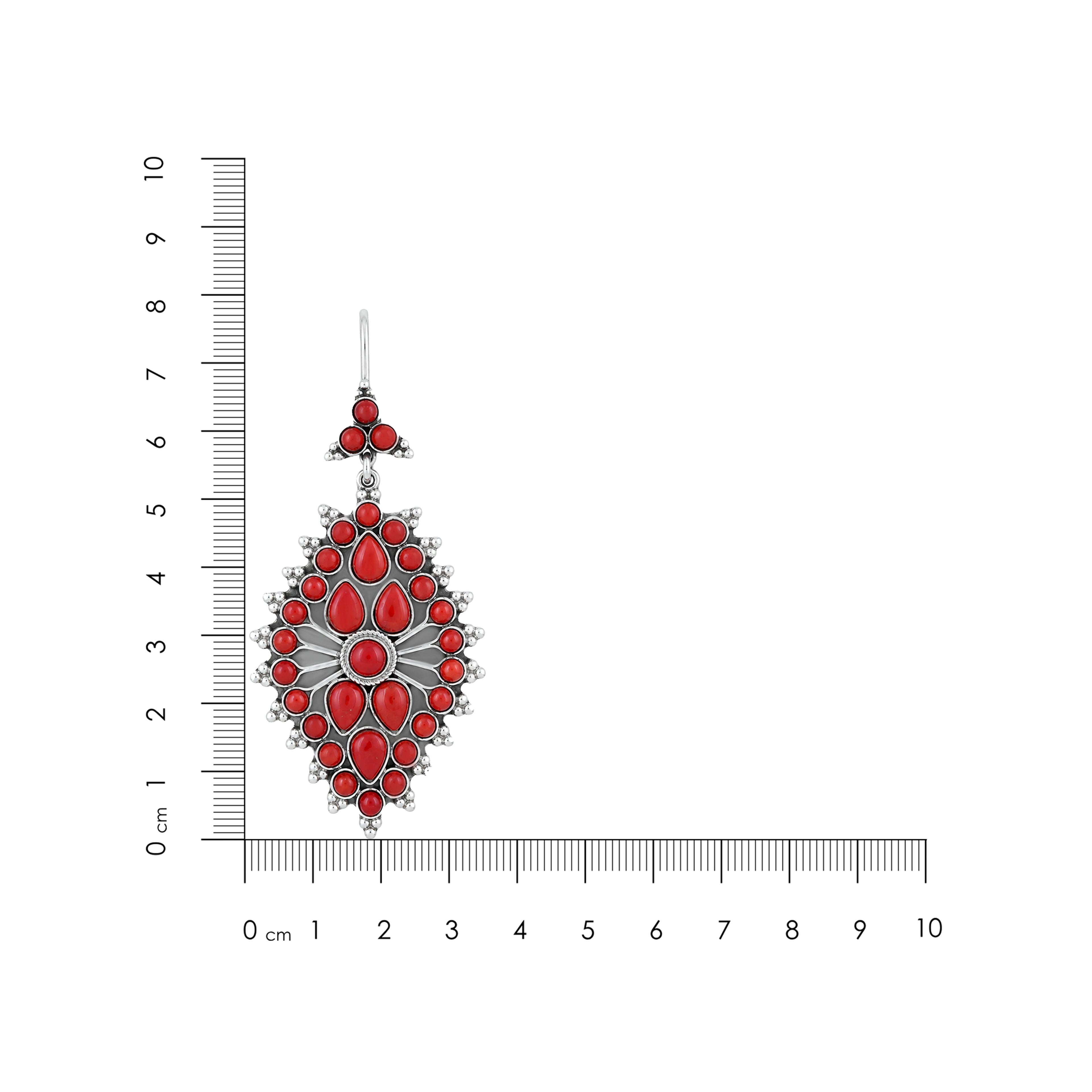 Crimson Coral Bloom 925 Sterling Silver Signature Earrings