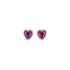 Crimson Red Heart Rhodium Plated 925 Studs