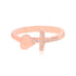 Cross Heart Rose Gold Plated 925 Dual Symbol Rings