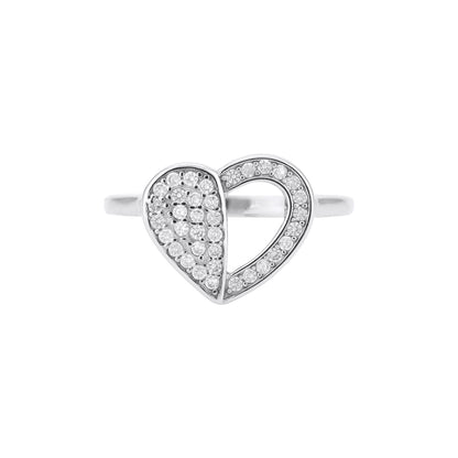 Crystal Heart 925 Sterling Silver rings for women