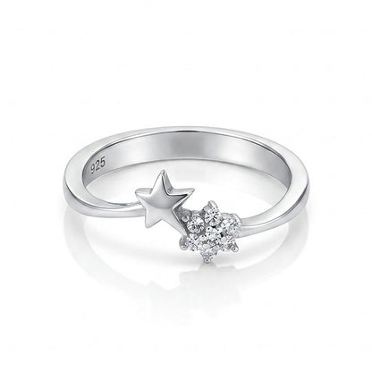 Crystal Cluster 925 Sterling Silver Designer Ring