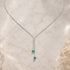 Crystal Green Cascade 925 Sterling Silver Necklace for women