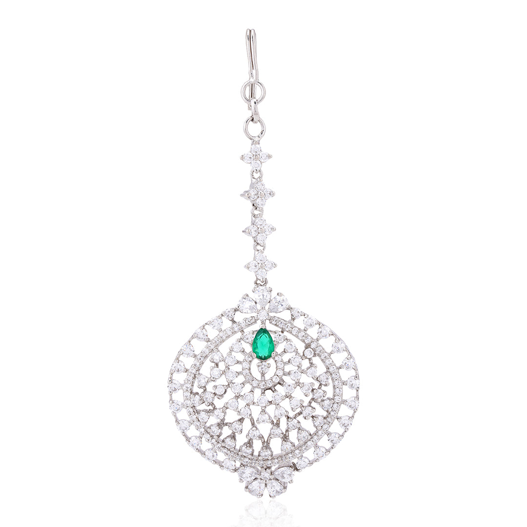 Crystal Green Sterling Silver Tikka