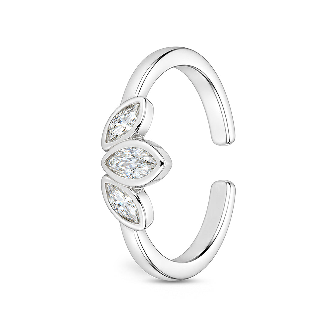 Crystal Lotus Marquise Sterling Silver Toe Ring