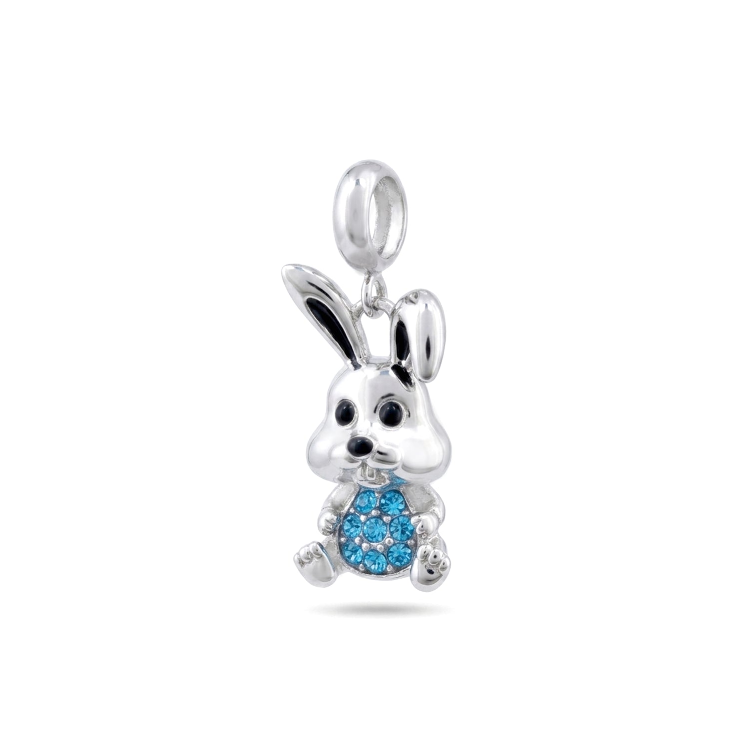 Cute Bunny Sparkle 925 Sterling Silver Pendant for Women