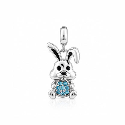 Cute Bunny Sparkle 925 Sterling Silver Pendant for Women