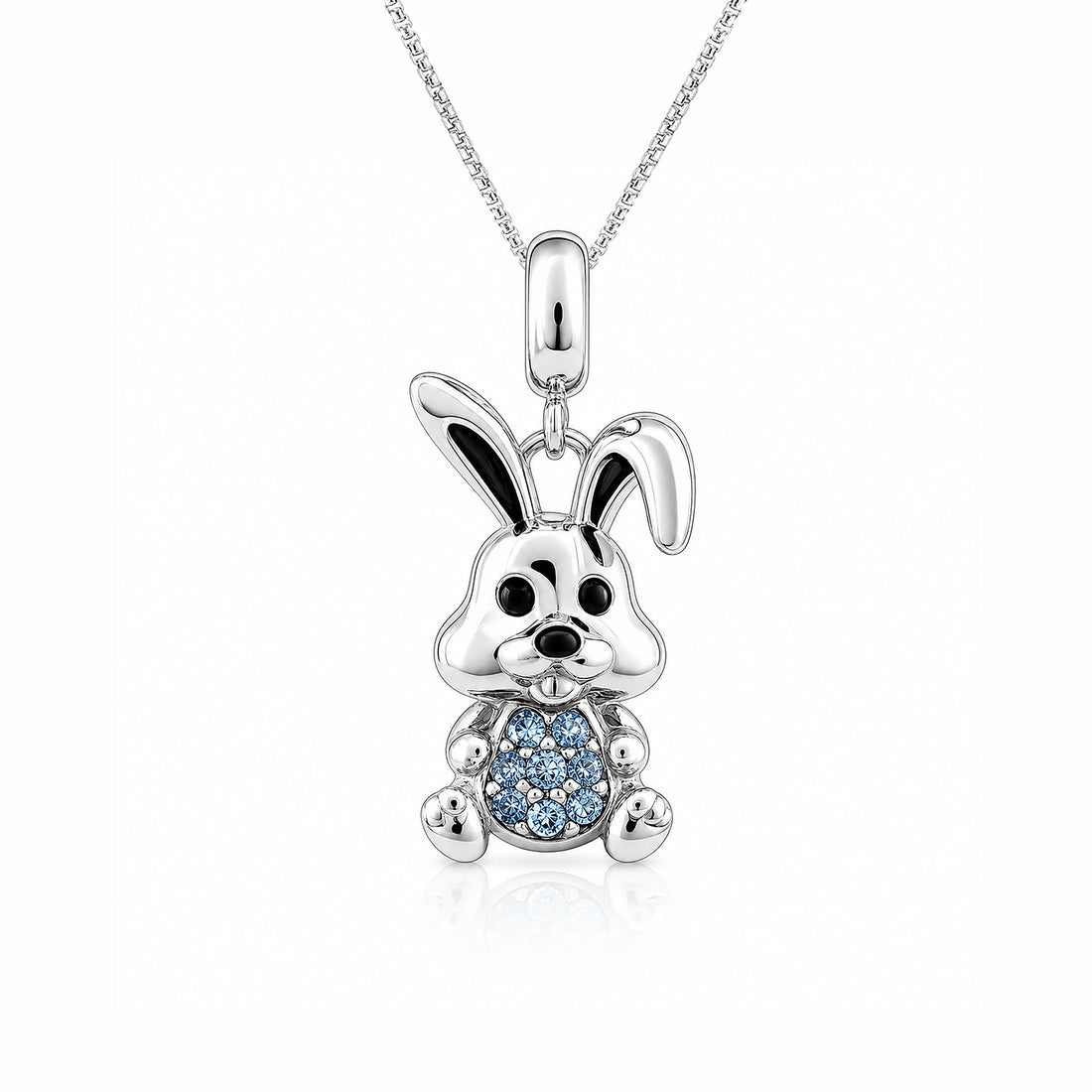 Cute Bunny Sparkle 925 Sterling Silver Pendant for Women